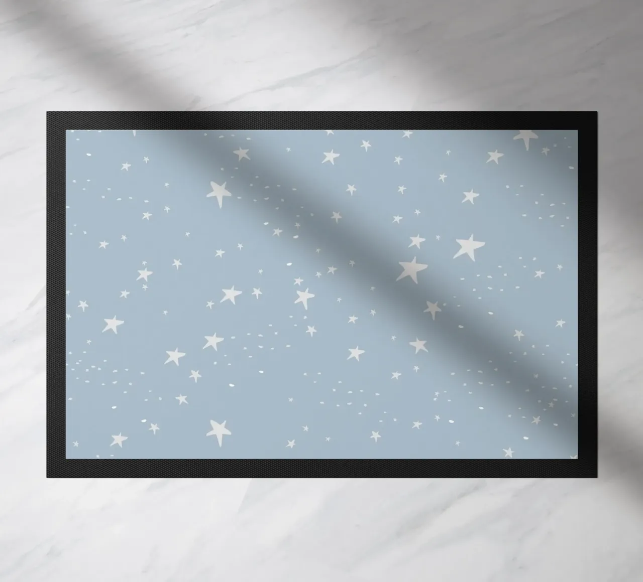 star shapes seamless pattern blue background doormat by gulsengunel