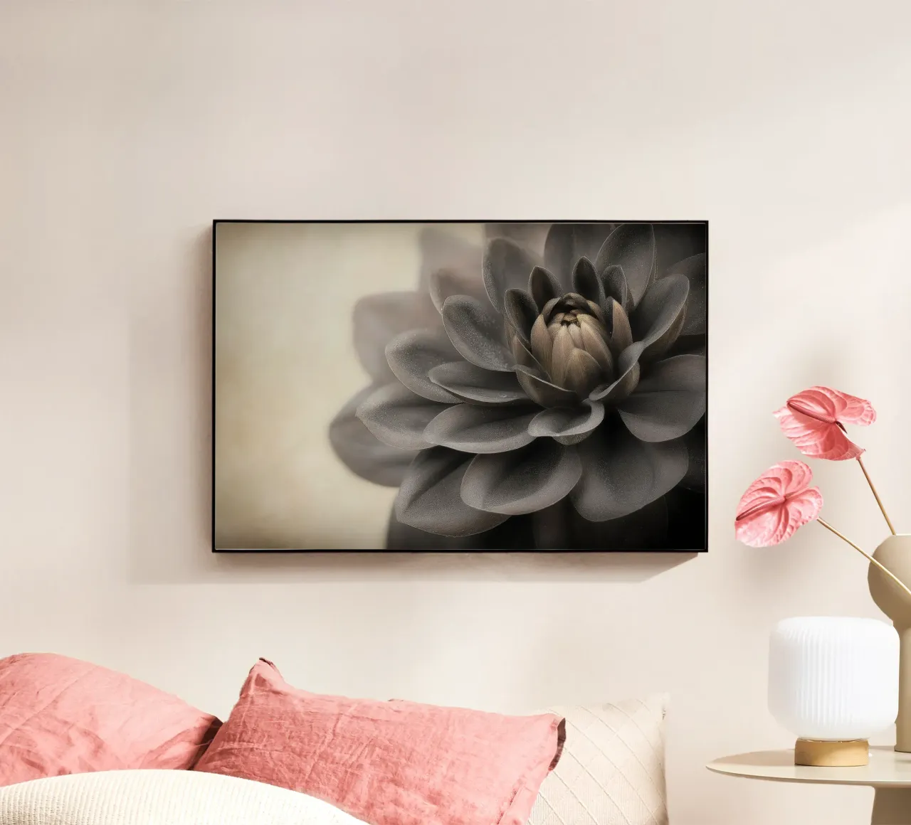 Black flower acrylic glass by Pictura