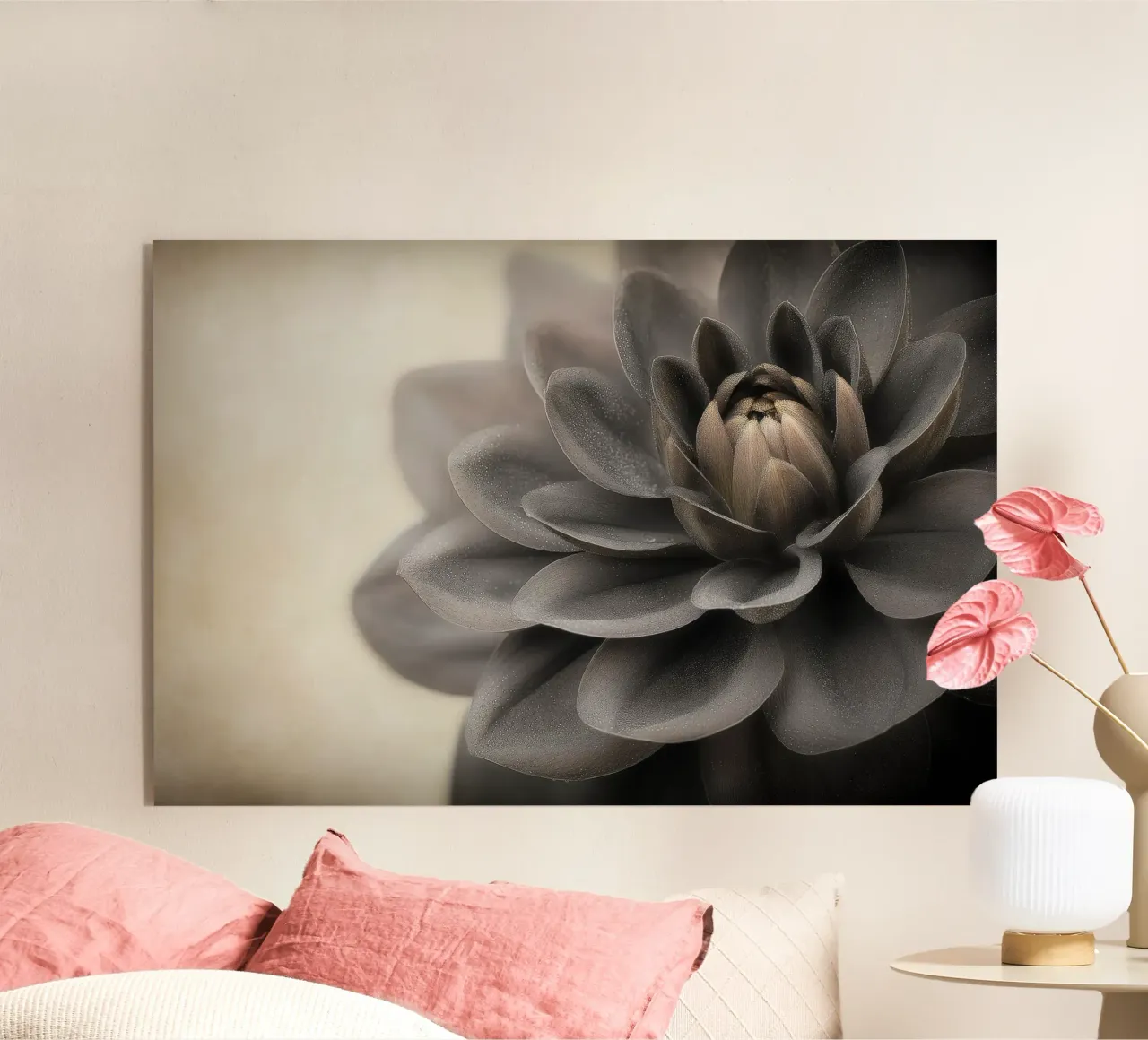 Black flower acrylic glass by Pictura