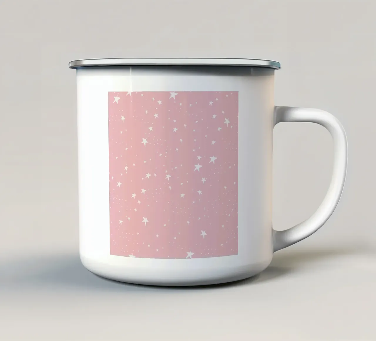 forme di stelle senza soluzione di continuità sfondo rosa tazza in smalto da gulsengunel