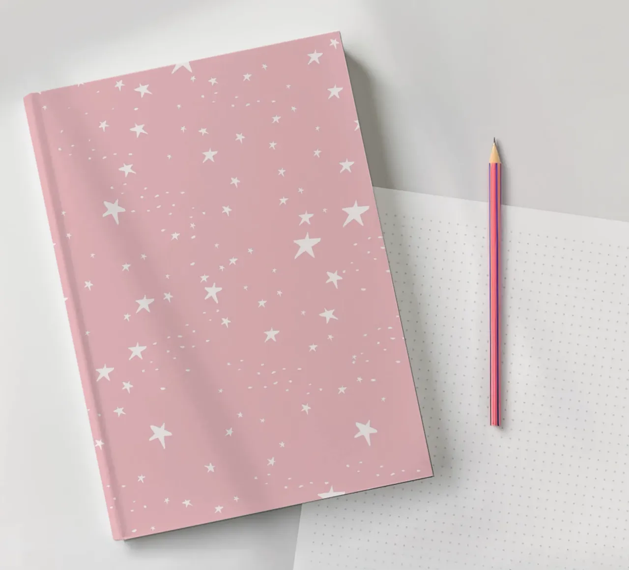 star shapes seamless pattern pink background notebook by gulsengunel