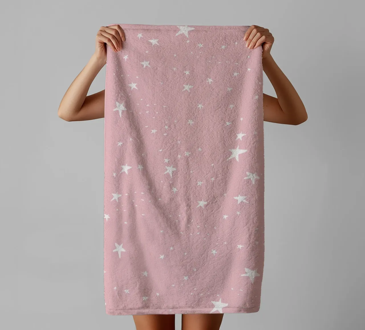 star shapes seamless pattern pink background towel by gulsengunel