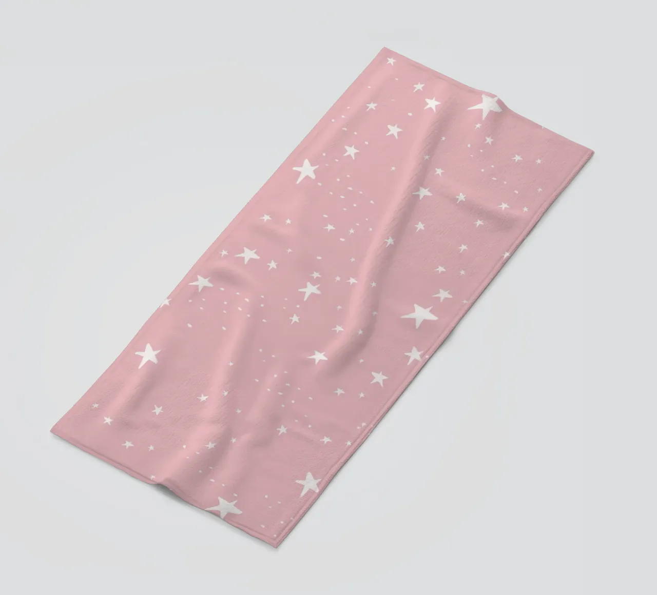 star shapes seamless pattern pink background beach towel by gulsengunel