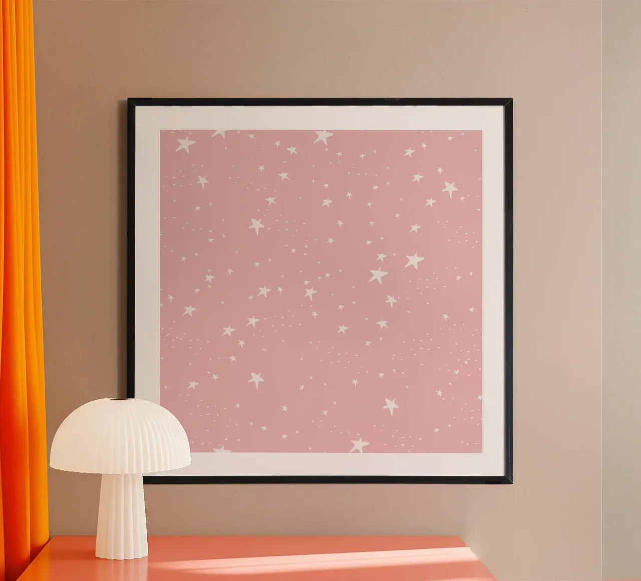 star shapes seamless pattern pink background hahnemühle by gulsengunel