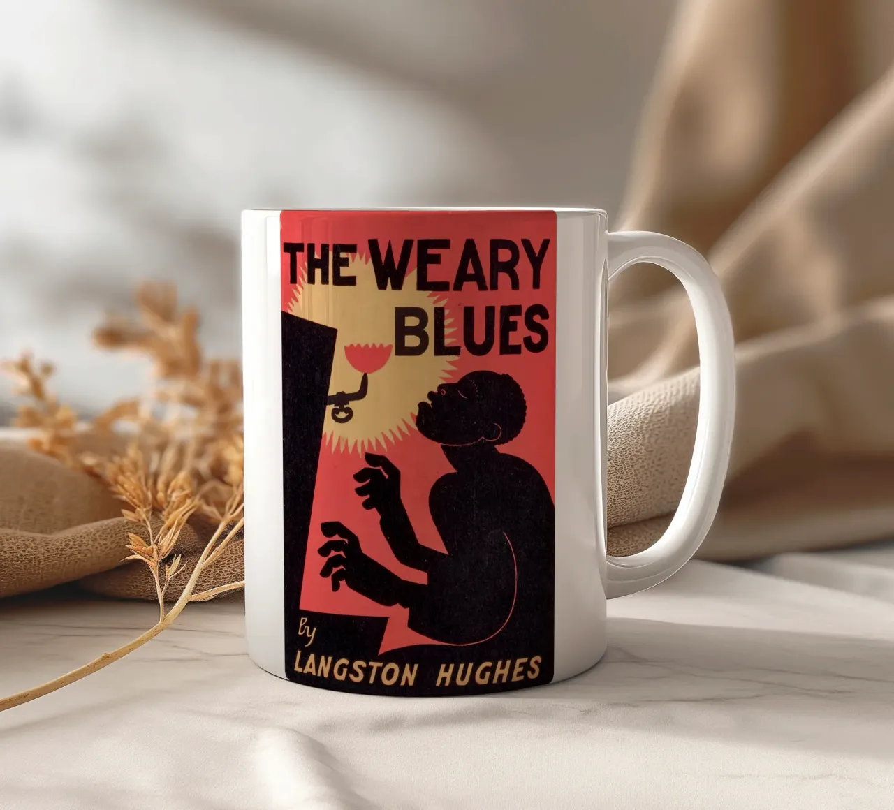 The Weary Blues - Poster d'autore ispirato a Langston Hughes (19 tazza in ceramica da Classic Art Prints