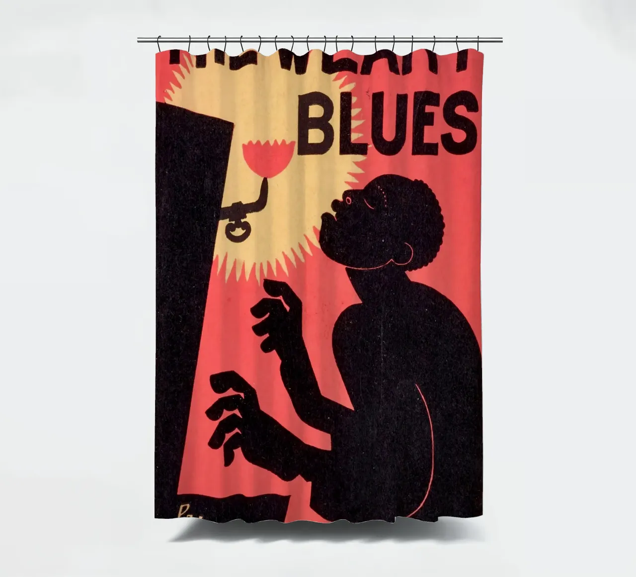 The Weary Blues – Poster Art Inspired by Langston Hughes (19 shower curtain by Classic Art Prints