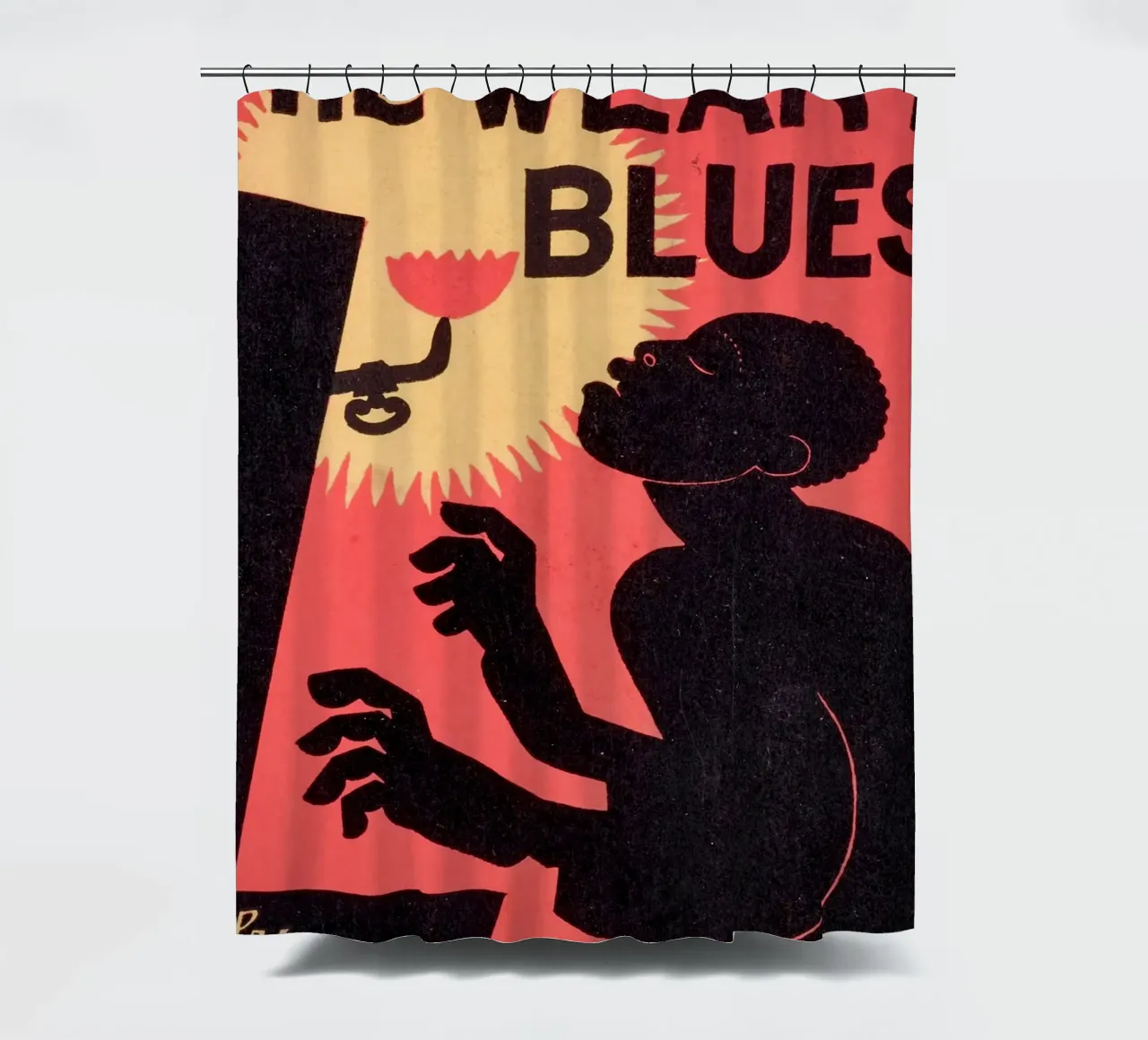 The Weary Blues – Poster Art Inspired by Langston Hughes (19 shower curtain by Classic Art Prints