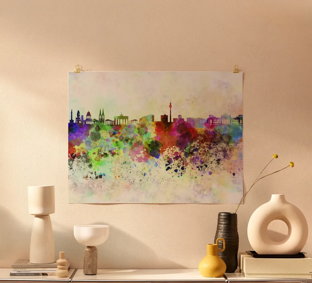 Lo skyline di Berlino poster con telaio in plastica da 🎨 Point and Art