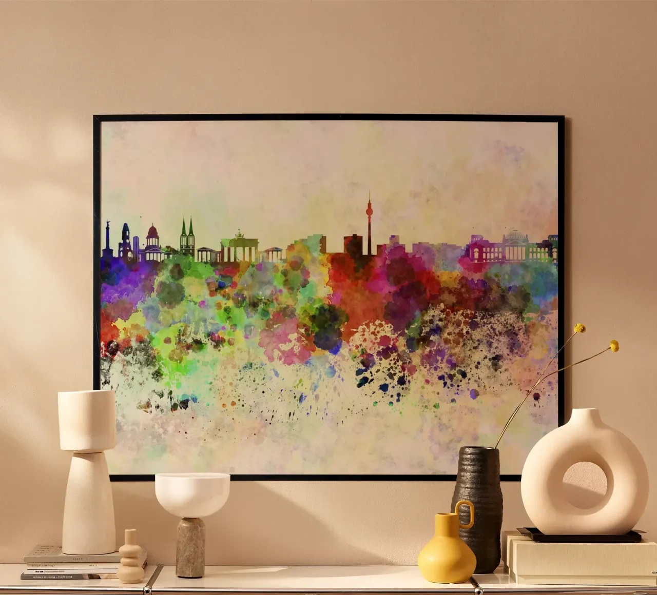 Lo skyline di Berlino poster con telaio in plastica da 🎨 Point and Art