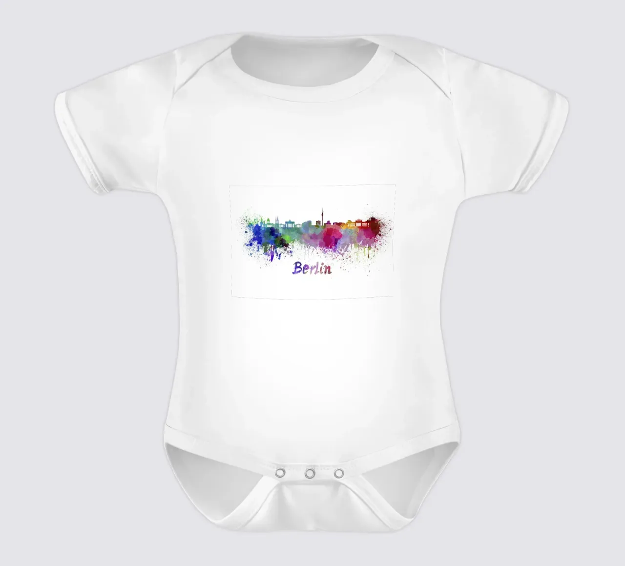 Berlin skyline short-sleeve baby romper by 🎨 Point and Art