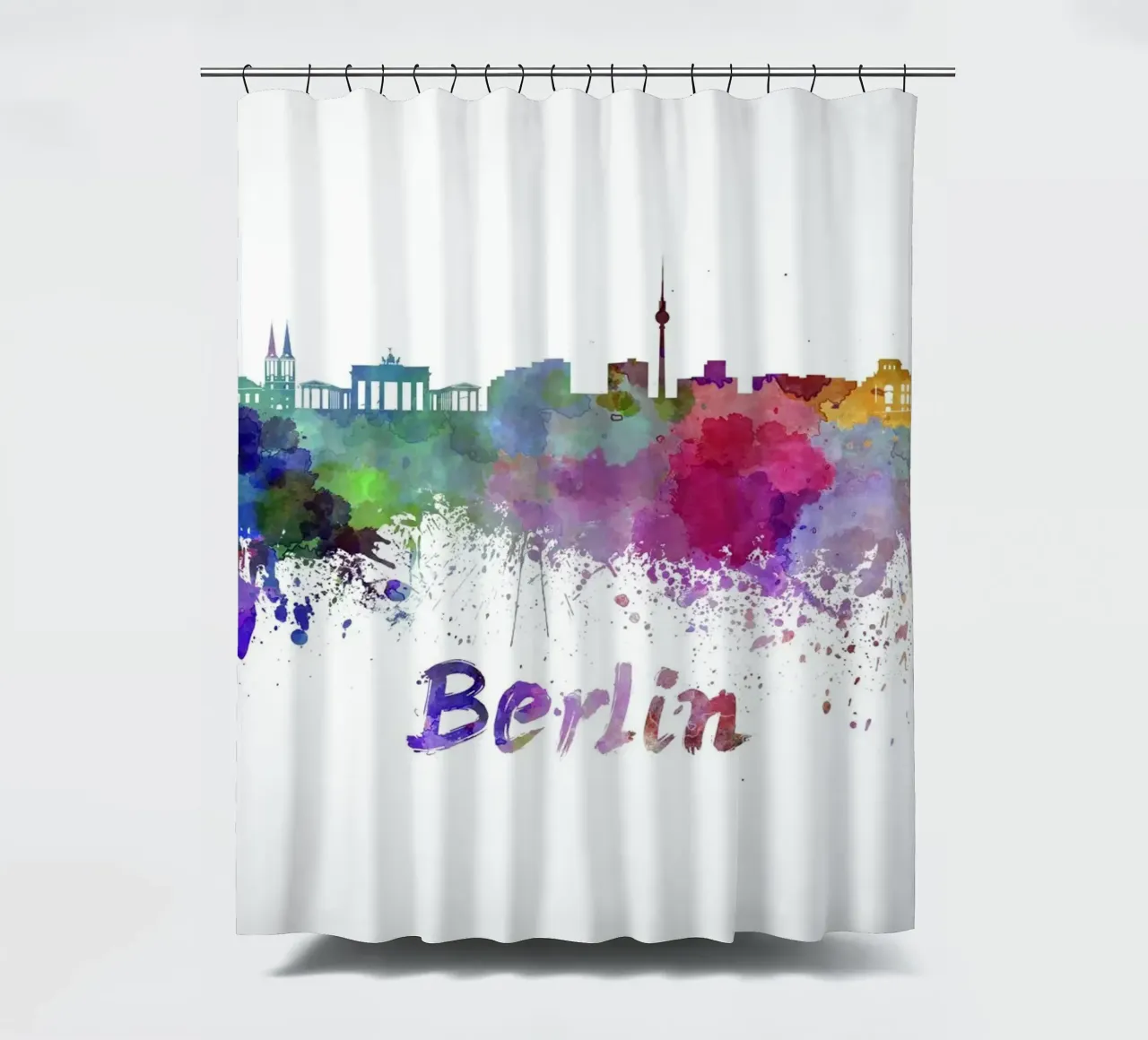 Berlin skyline shower curtain by 🎨 Point and Art