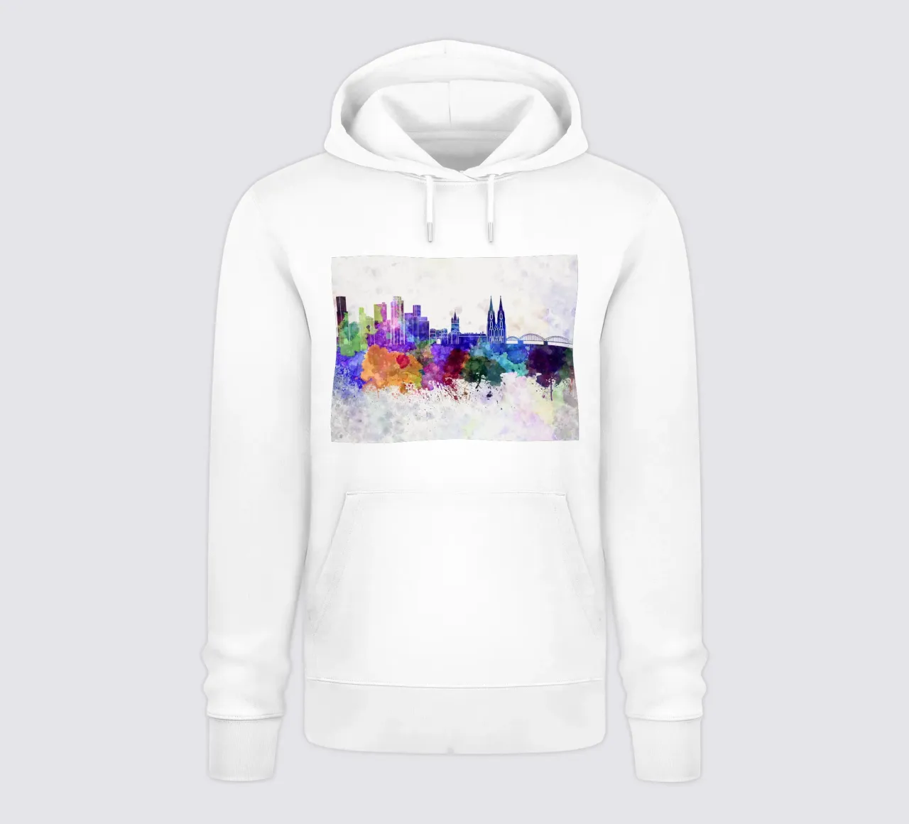 Lo skyline di Colonia felpa con cappuccio da Point and Art