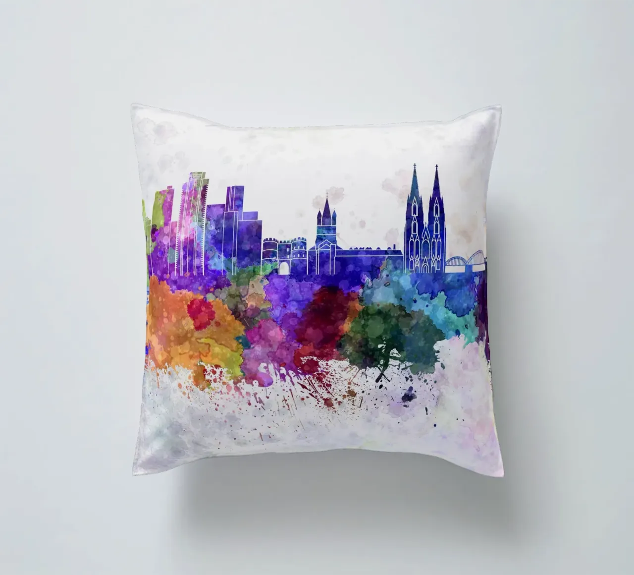 Lo skyline di Colonia cuscino da Point and Art