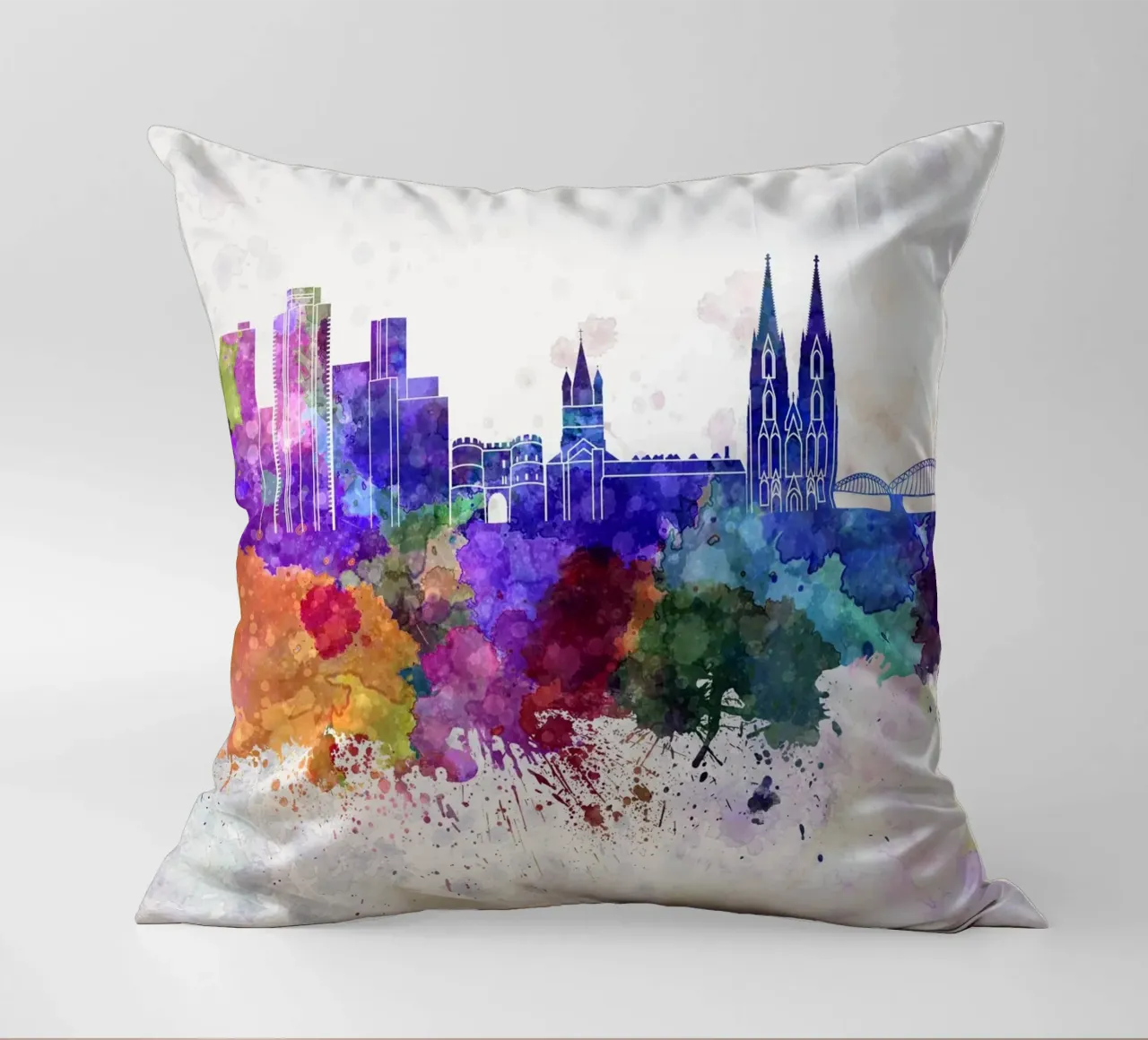 Lo skyline di Colonia cuscino da Point and Art