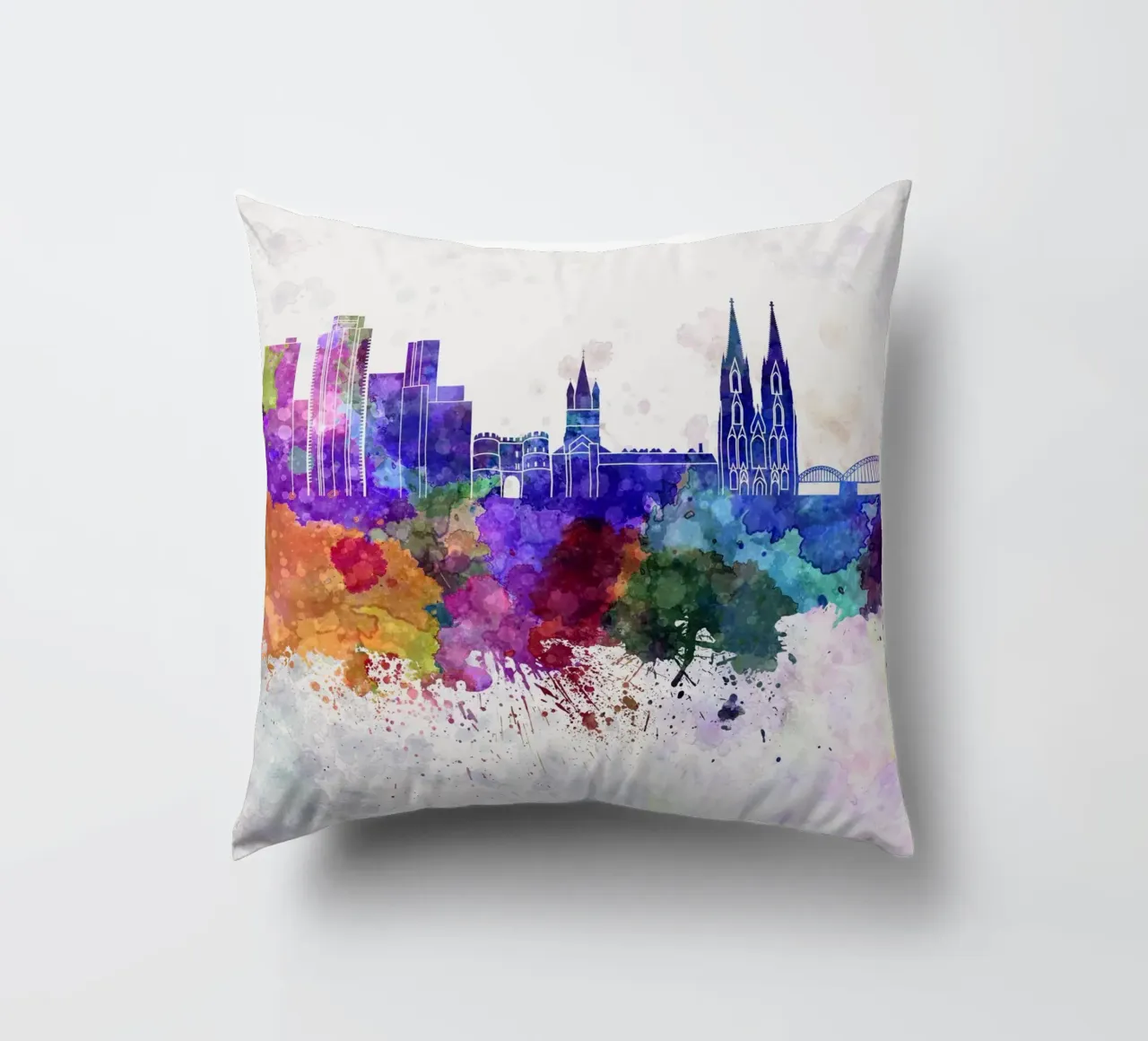 Lo skyline di Colonia cuscino da Point and Art