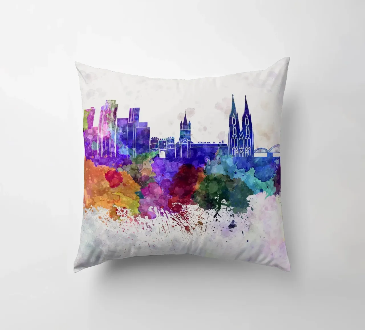 Lo skyline di Colonia cuscino da Point and Art