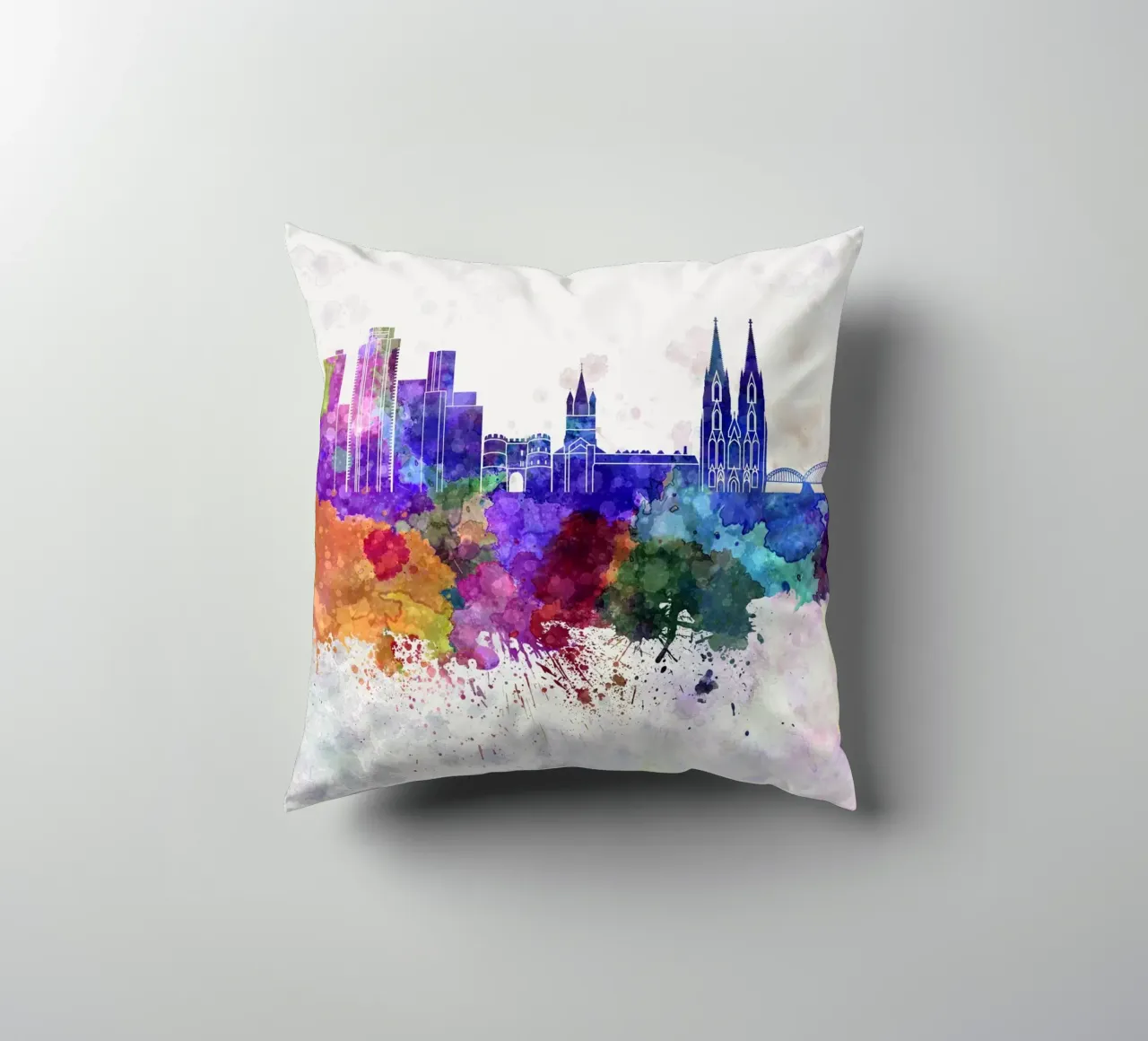 Lo skyline di Colonia cuscino da Point and Art