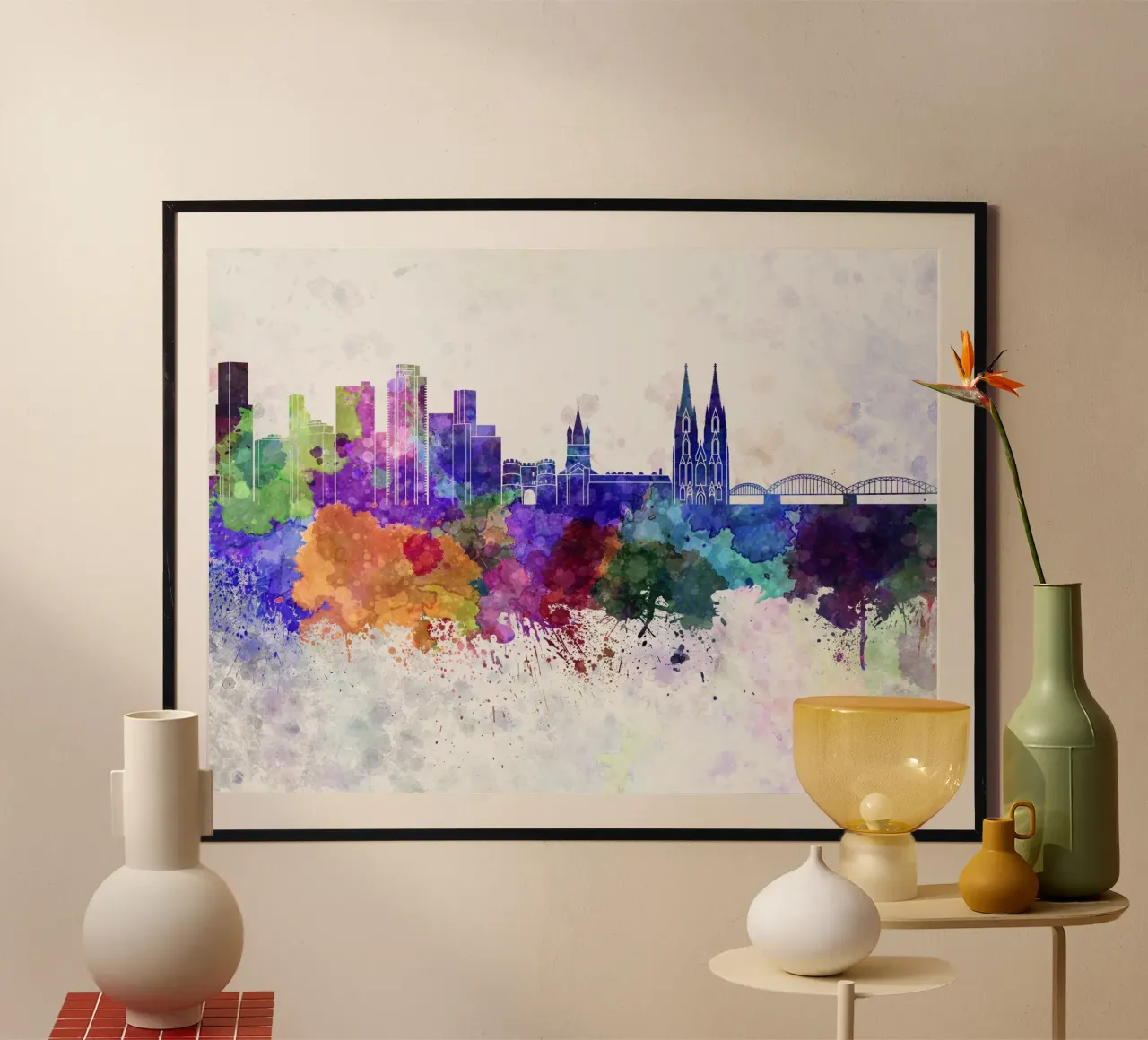 Lo skyline di Colonia carta hahnemühle da 🎨 Point and Art