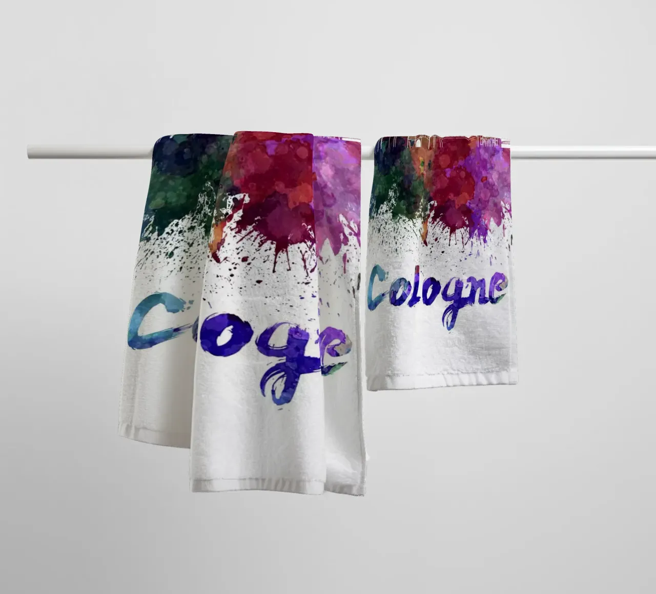 Cologne skyline towel by 🎨 Point and Art