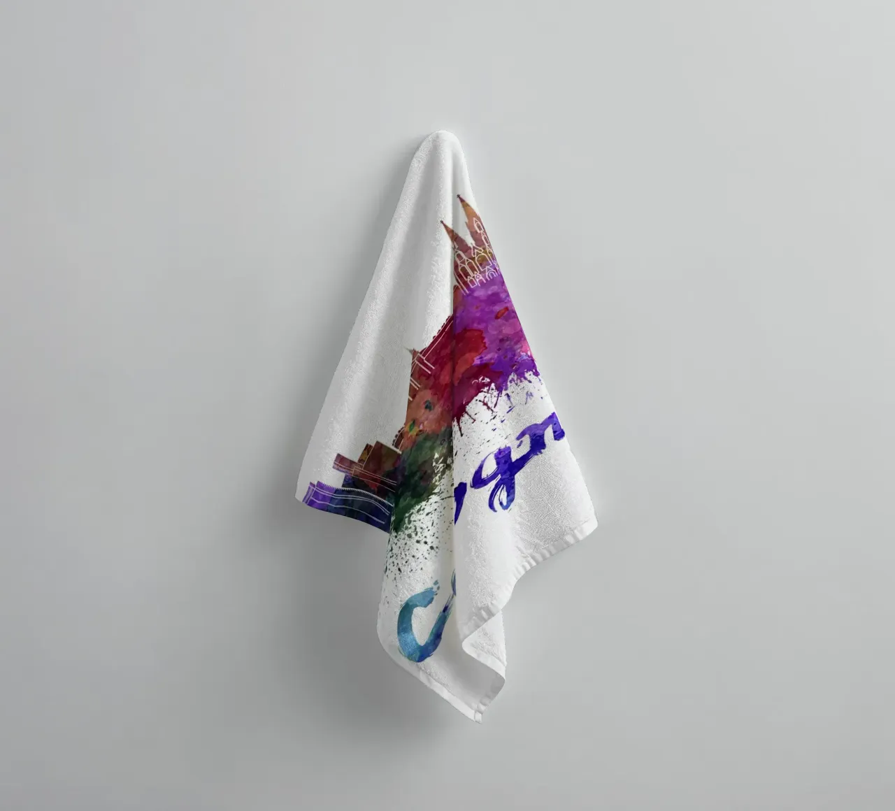 Cologne skyline towel by 🎨 Point and Art