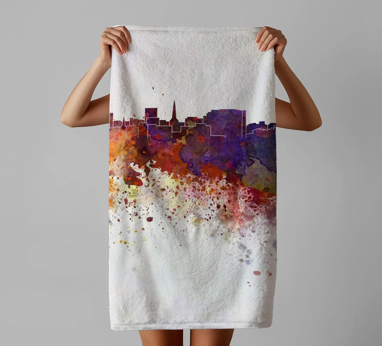Dortmund skyline towel by 🎨 Point and Art