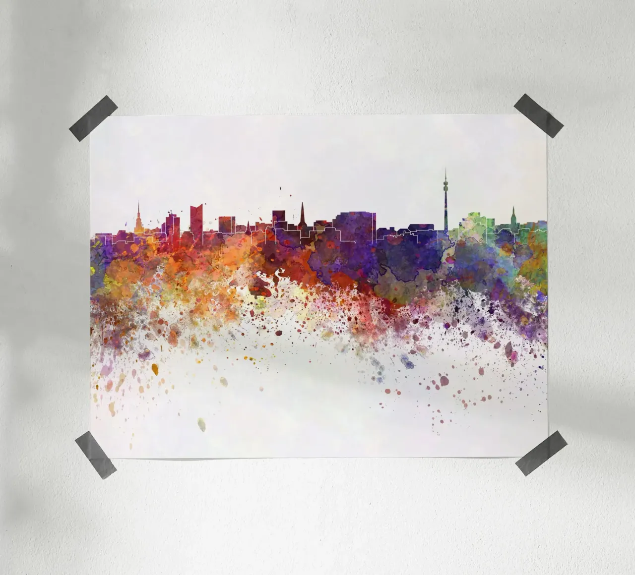 Lo skyline di Dortmund poster con telaio in alluminio da 🎨 Point and Art