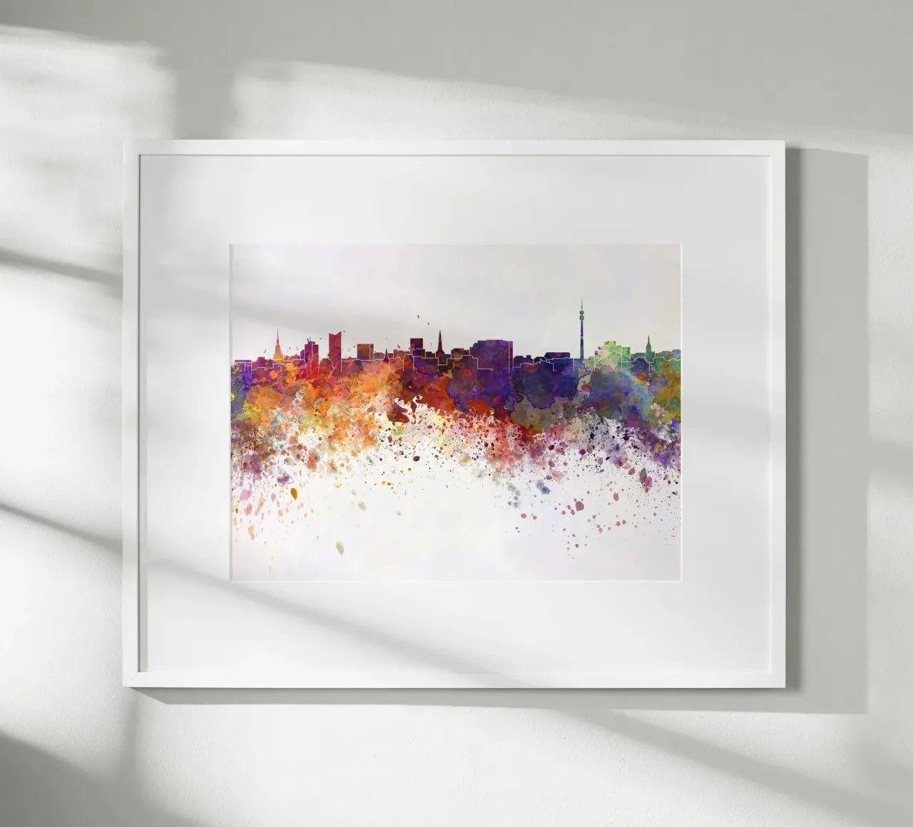 Lo skyline di Dortmund poster con telaio in alluminio da 🎨 Point and Art
