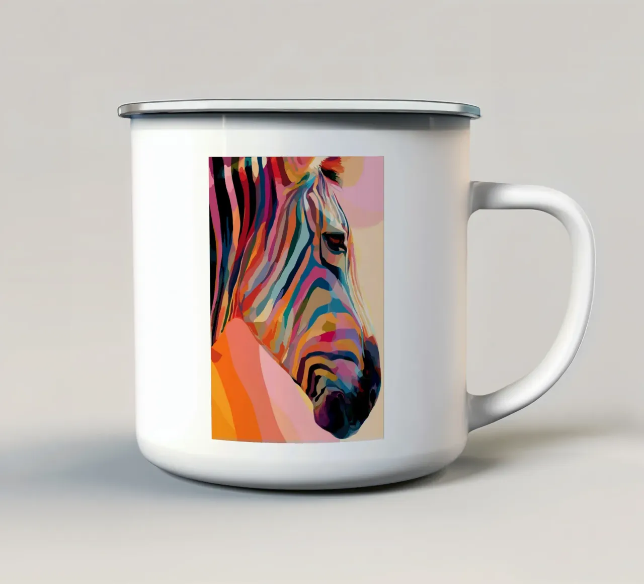 Zebra colorata tazza in smalto da Pictura
