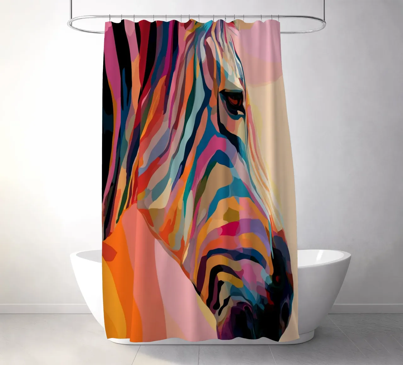 Zebra colorata tenda da doccia da Pictura