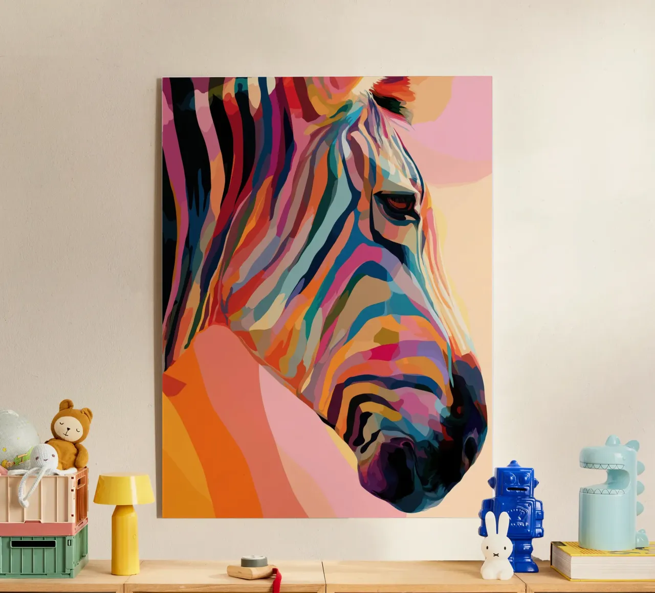 Zebra colorata plexiglass da Pictura