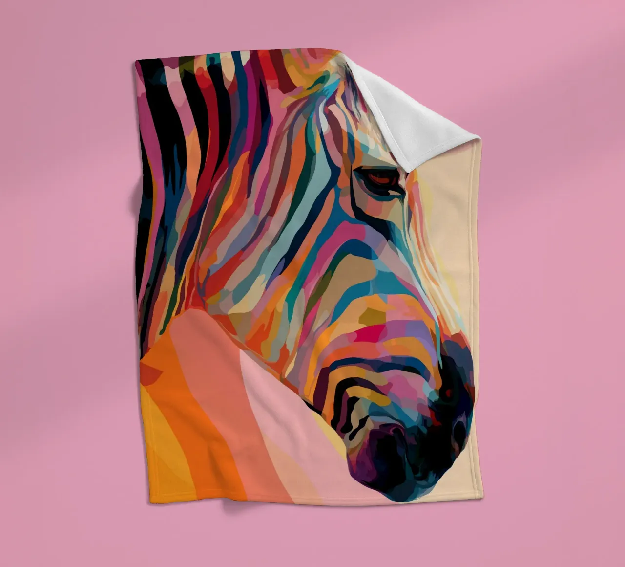 Zebra colorata coperta in pile da Pictura