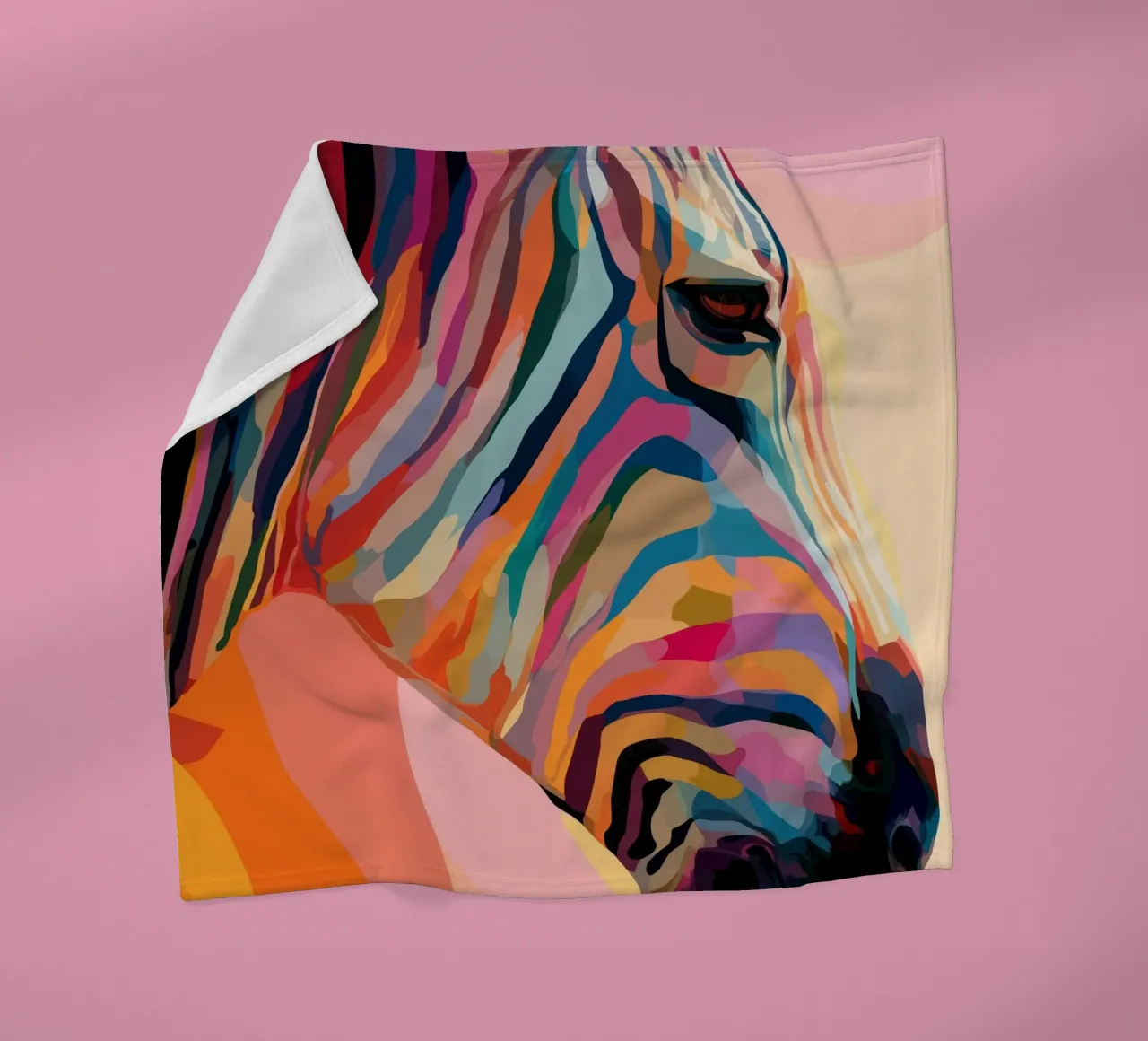 Zebra colorata coperta in pile da Pictura