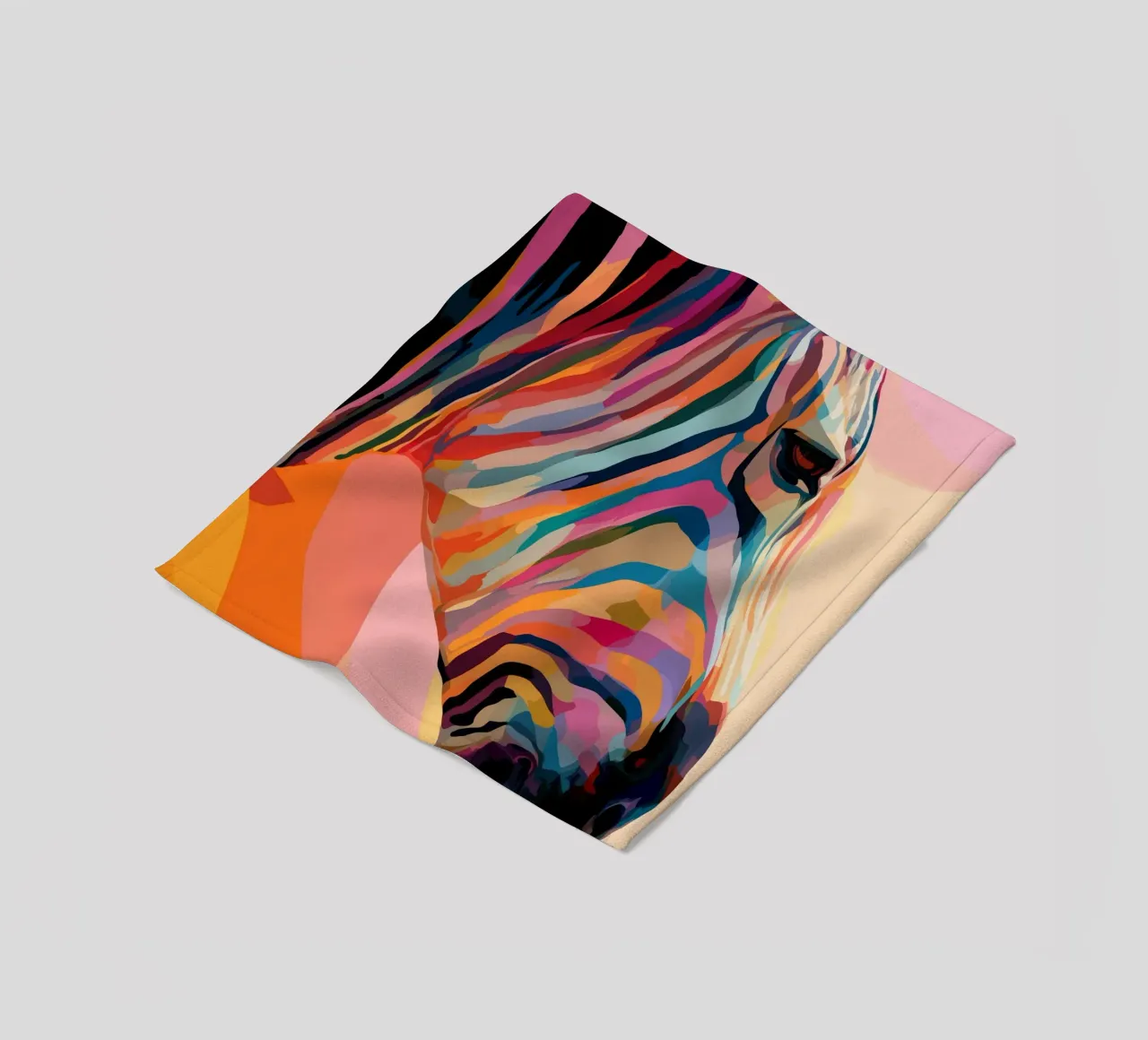 Zebra colorata coperta in pile da Pictura