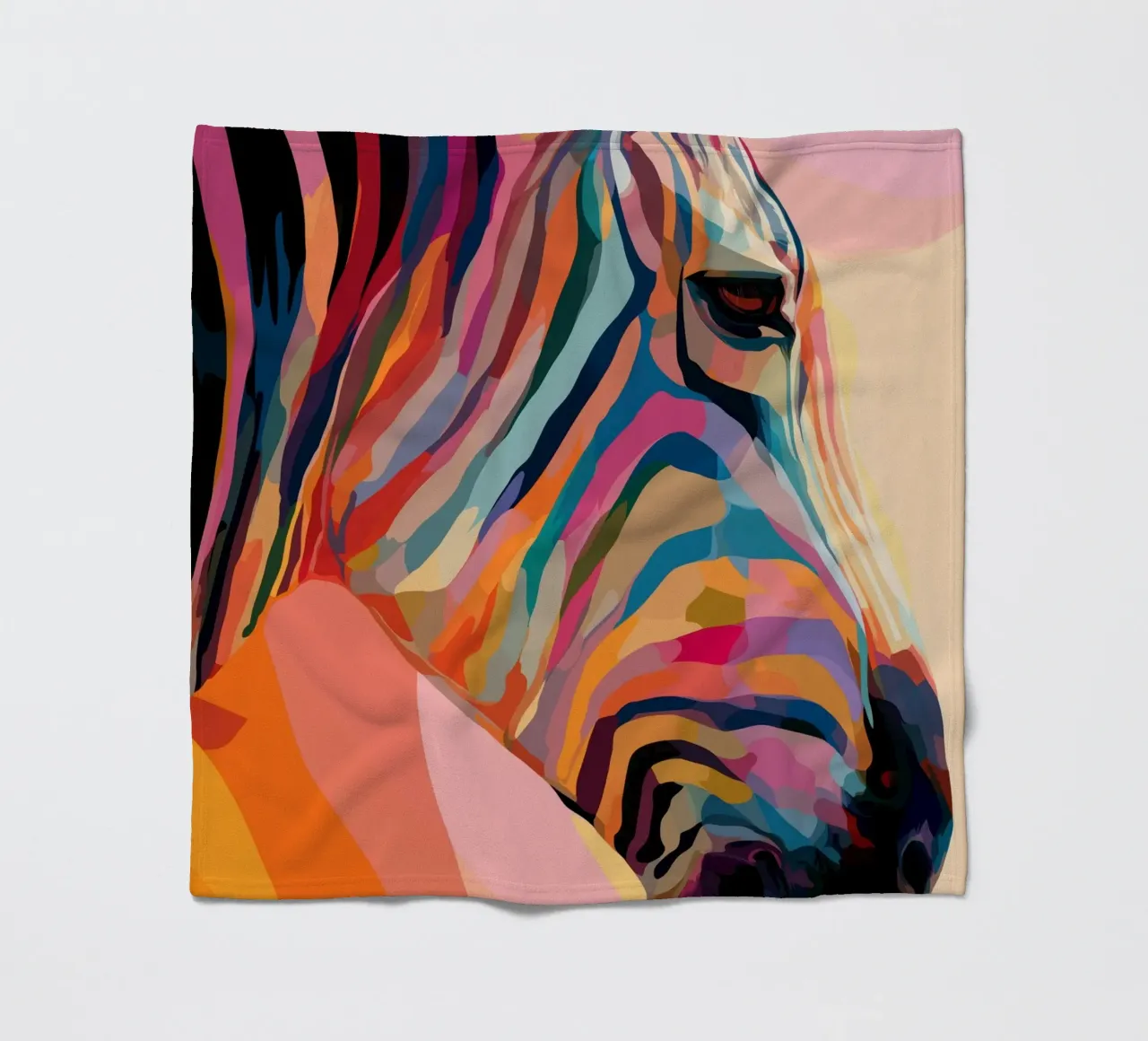 Zebra colorata coperta in pile da Pictura