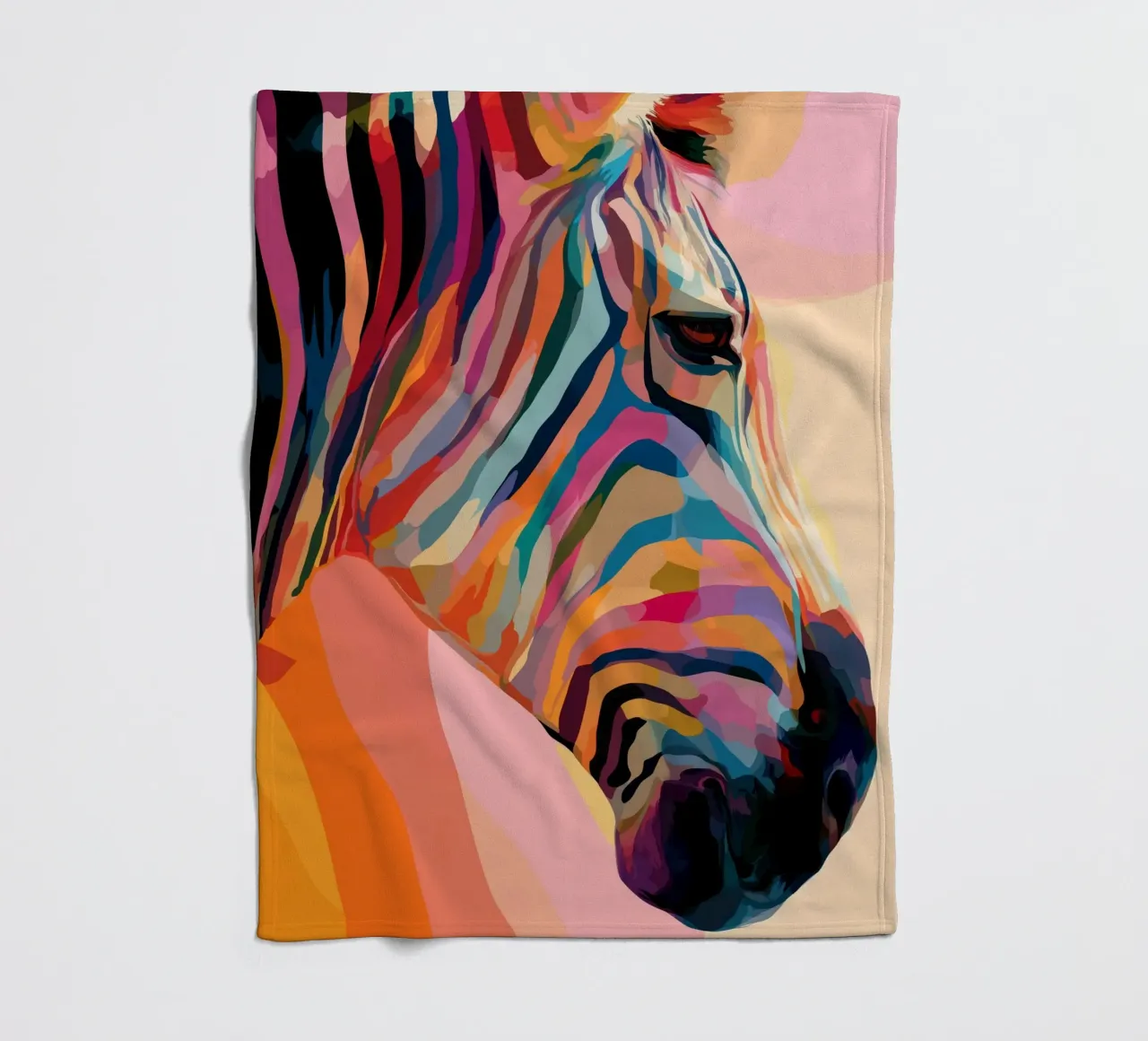 Zebra colorata coperta in pile da Pictura