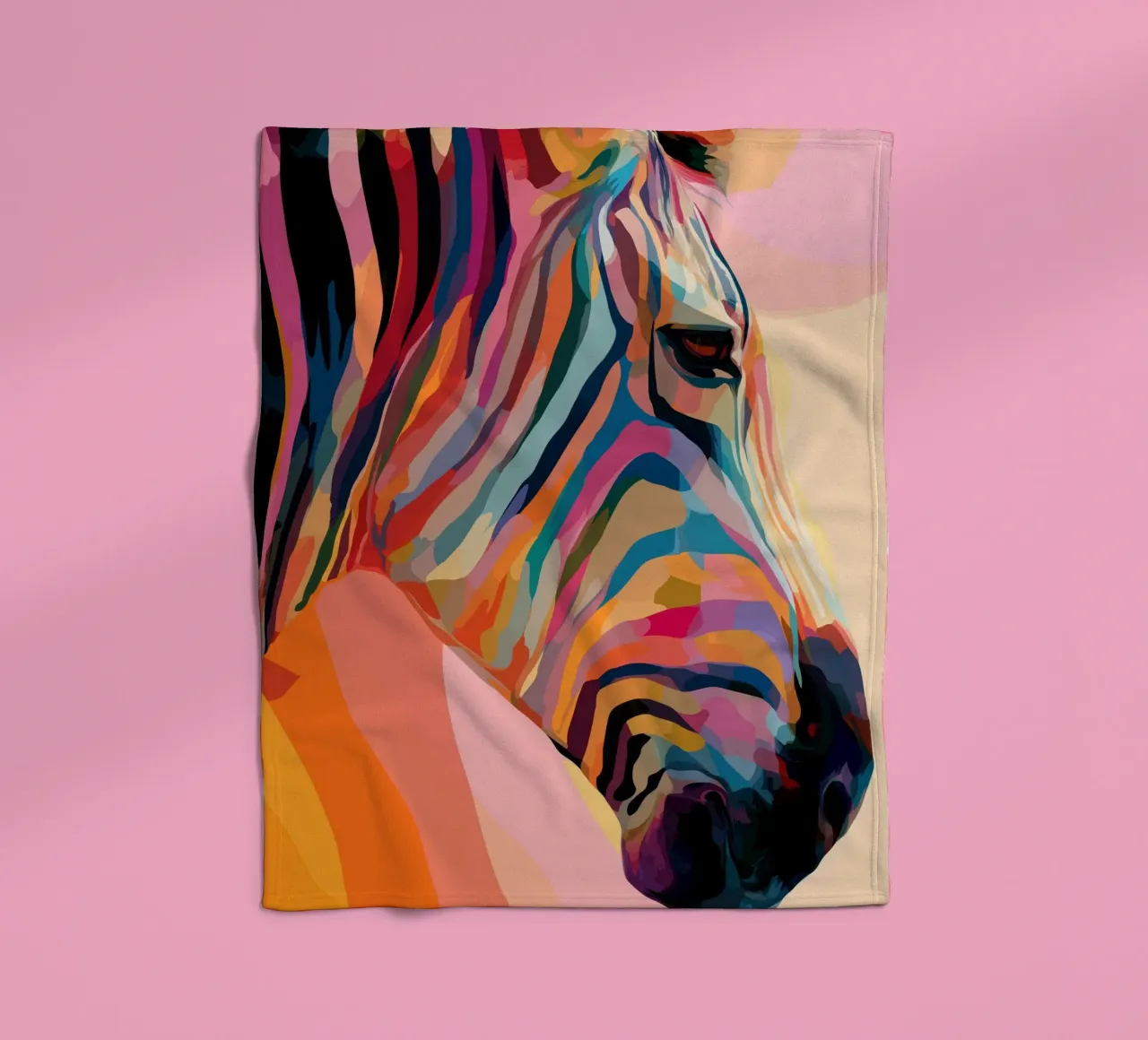 Zebra colorata coperta in pile da Pictura