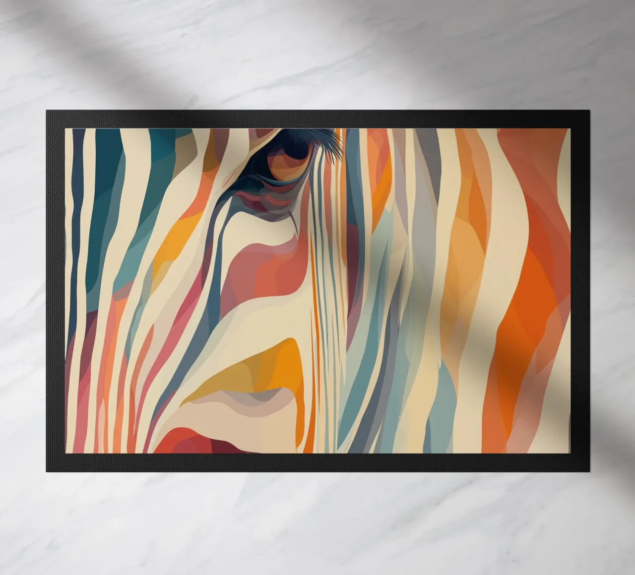 Zebra in tanti colori zerbino da Pictura