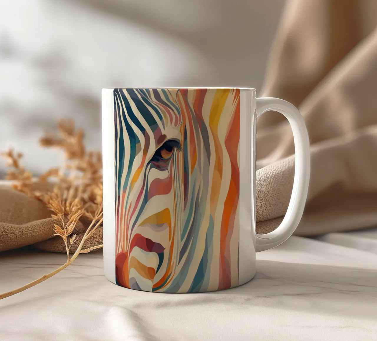 Zebra in tanti colori tazza in ceramica da Pictura