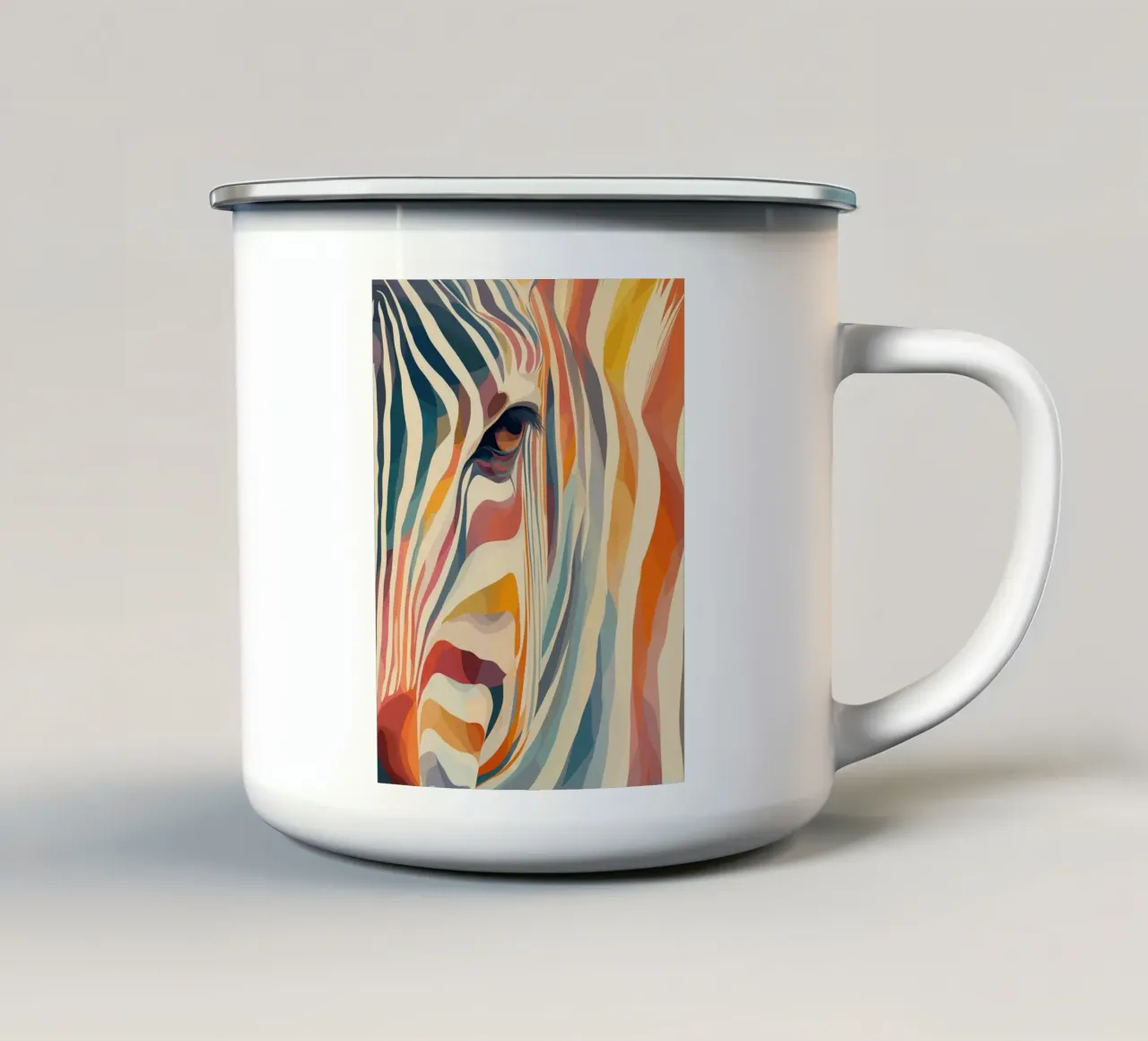 Zebra in tanti colori tazza in smalto da Pictura