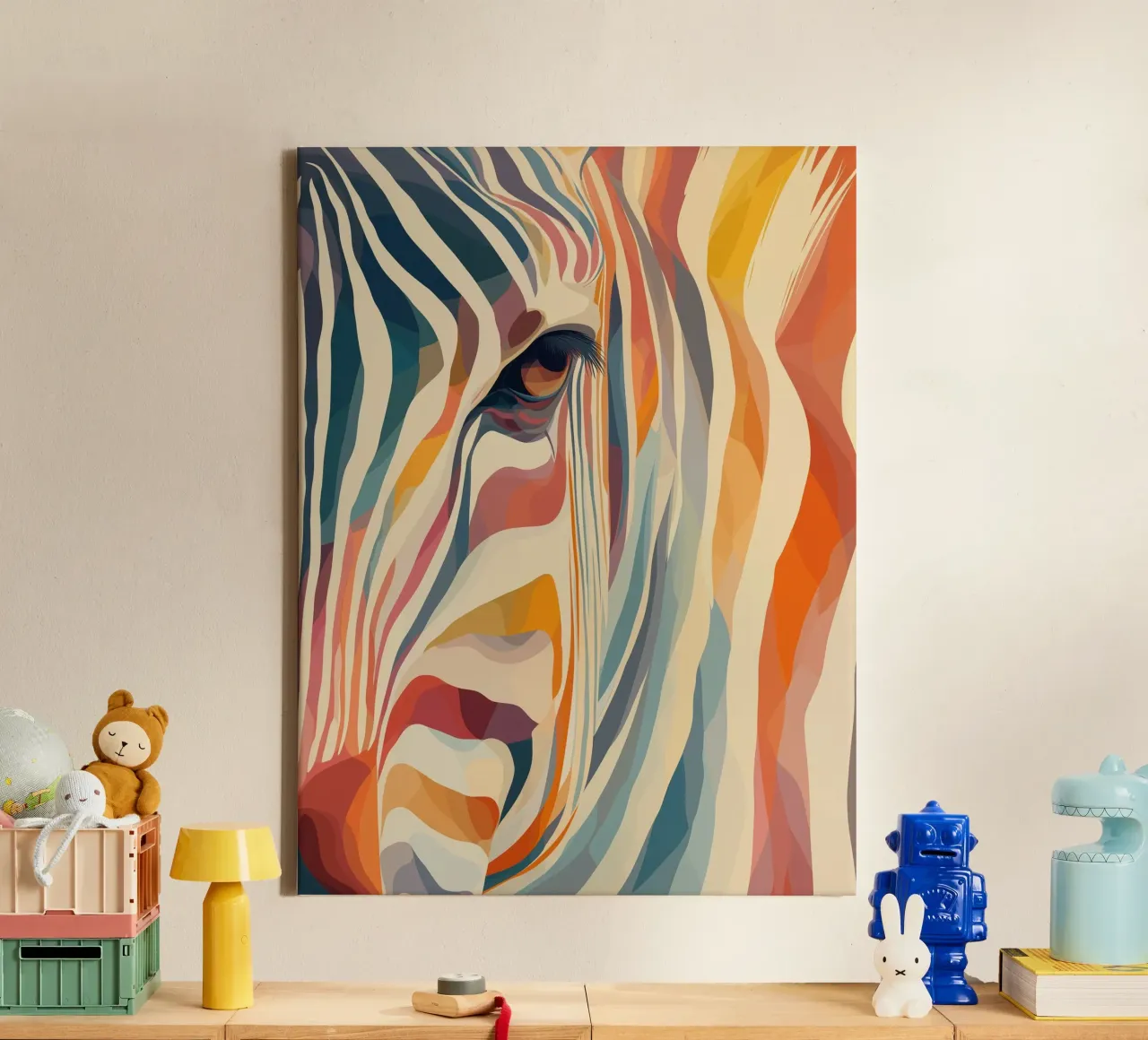 Zebra in many colours canvas by Pictura