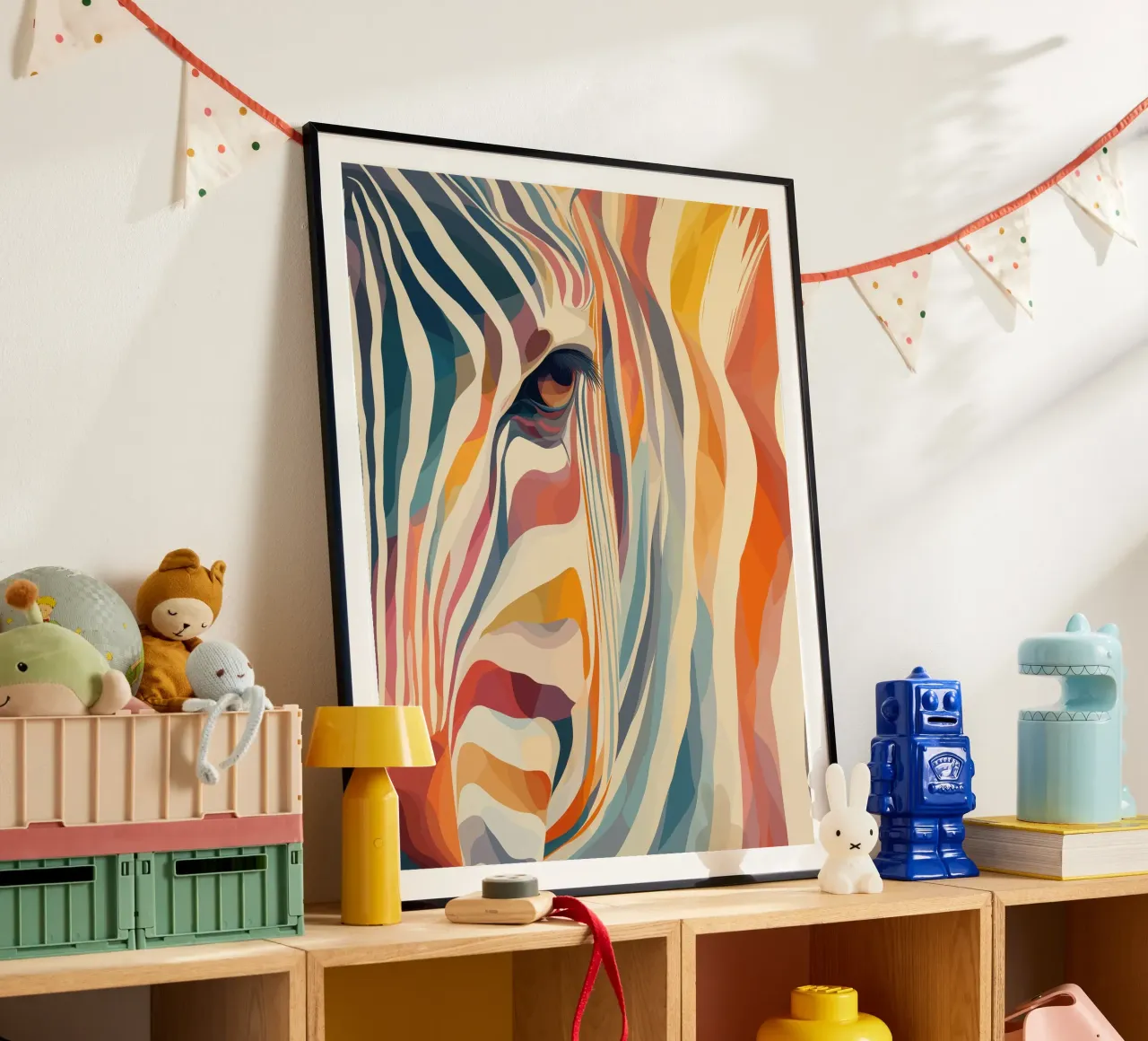 Zebra in tanti colori poster da Pictura