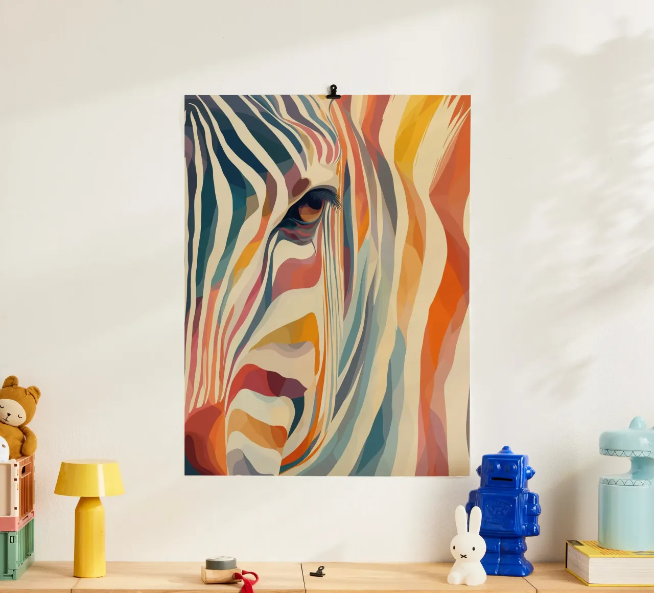 Zebra in tanti colori poster da Pictura