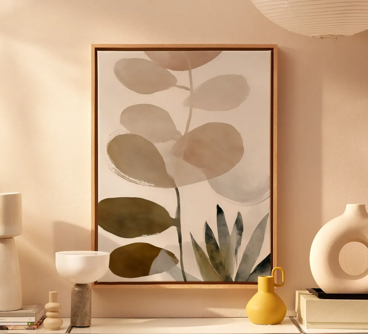 Zachte eucalyptus schaduwen canvas van Seed & Signal