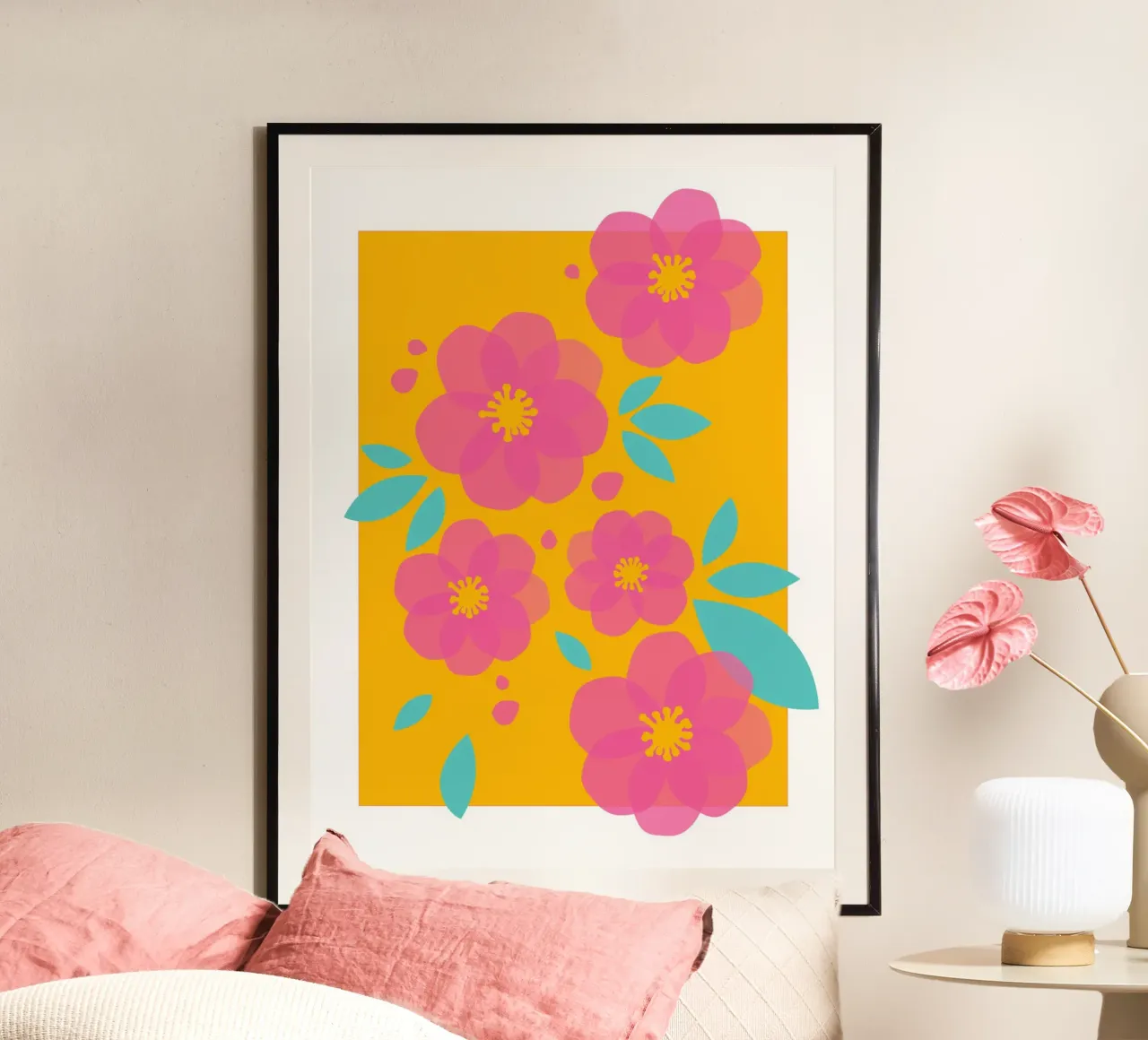 Blumen poster with aluminum frame by Fraysein Design