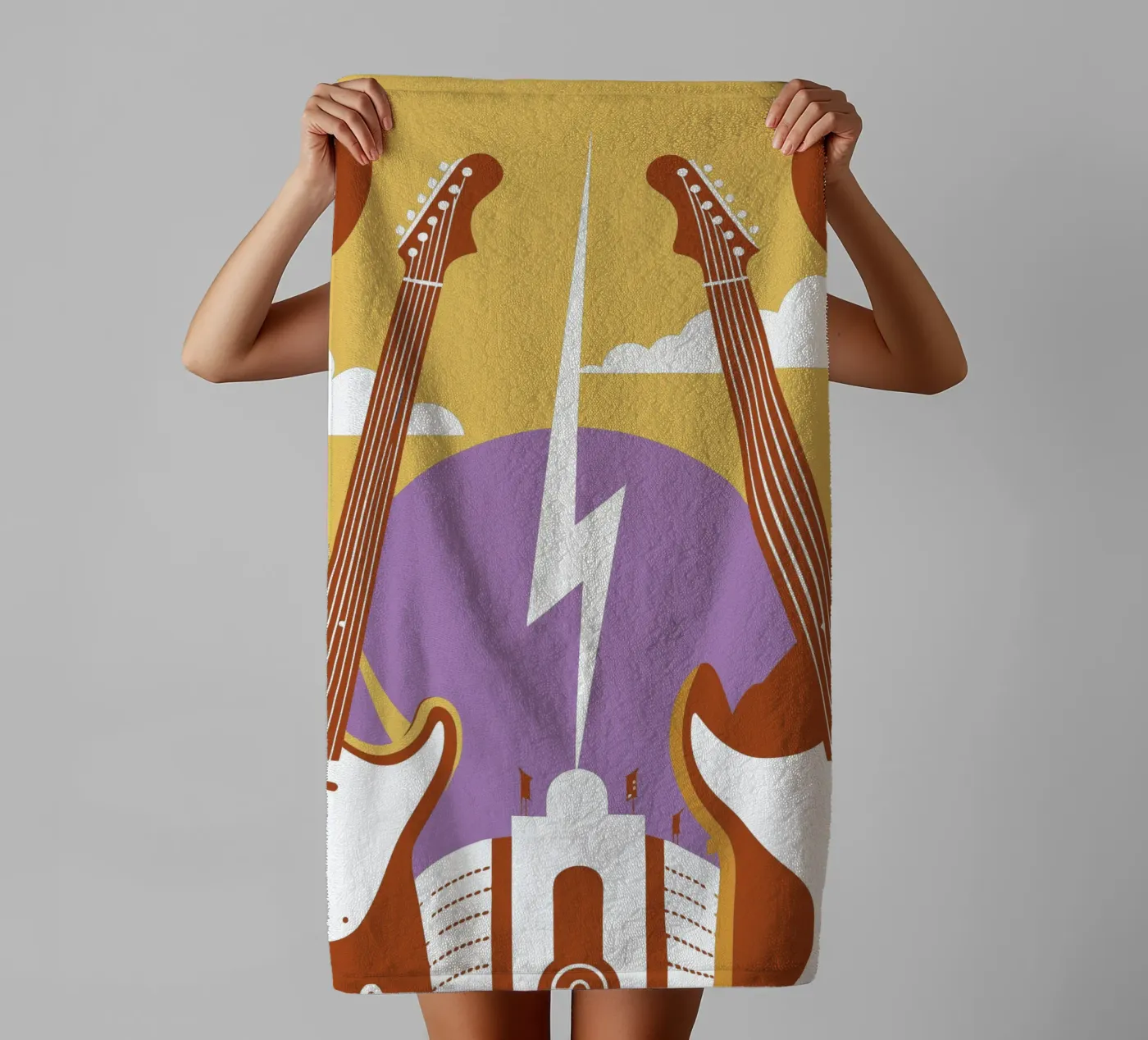 Two Guitars towel by STORE PRESENCE