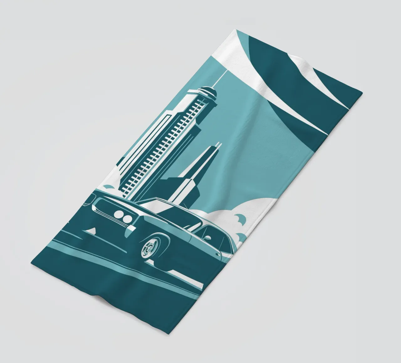 Classic Car in the Urban Area beach towel by STORE PRESENCE