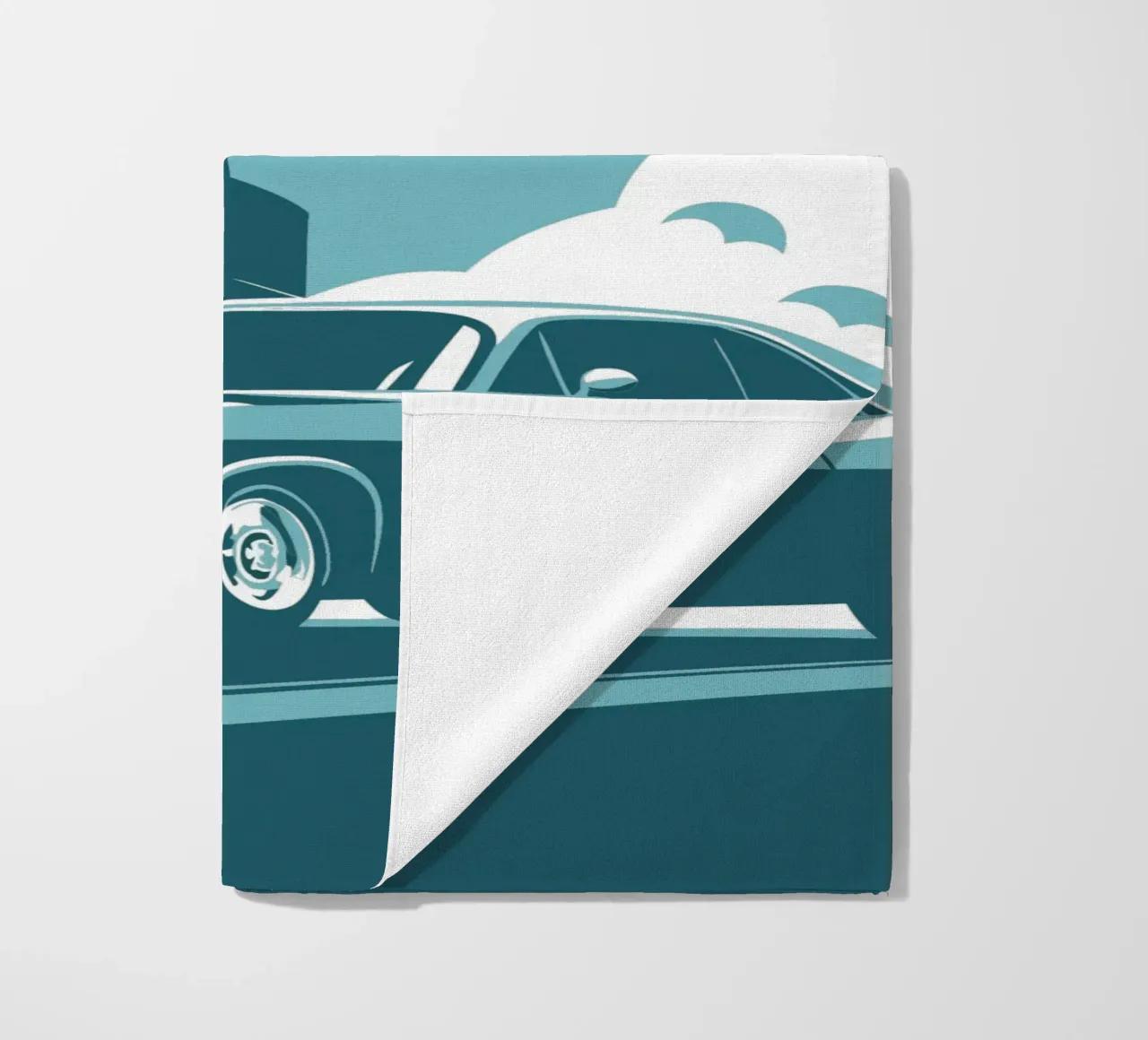 Classic Car in the Urban Area beach towel by STORE PRESENCE