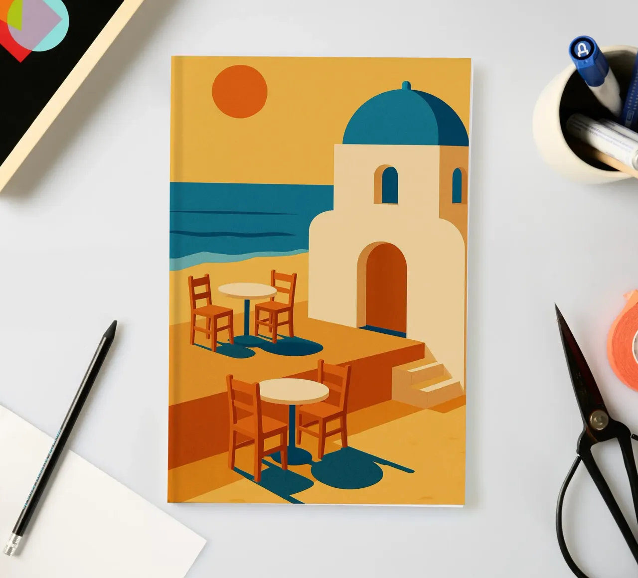 Sunset over the Mediterranean notebook by JETLAG | affiches voyage