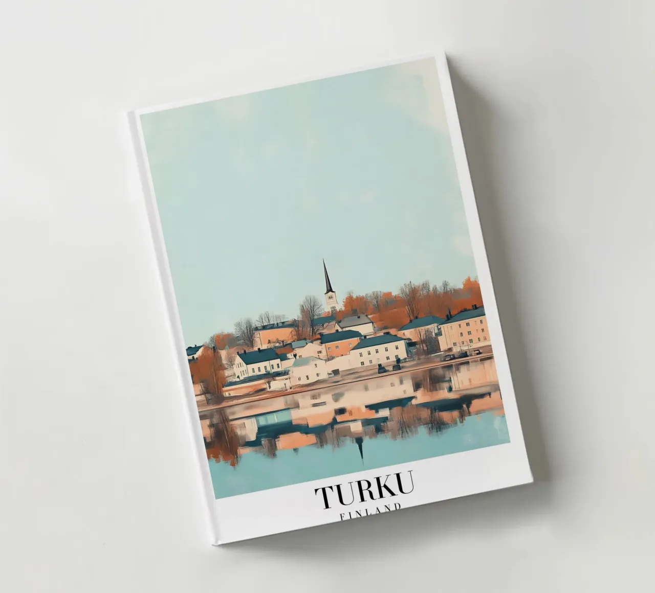 Turku Finland Riverside Art Print - Nordic Charm notebook by homdeco