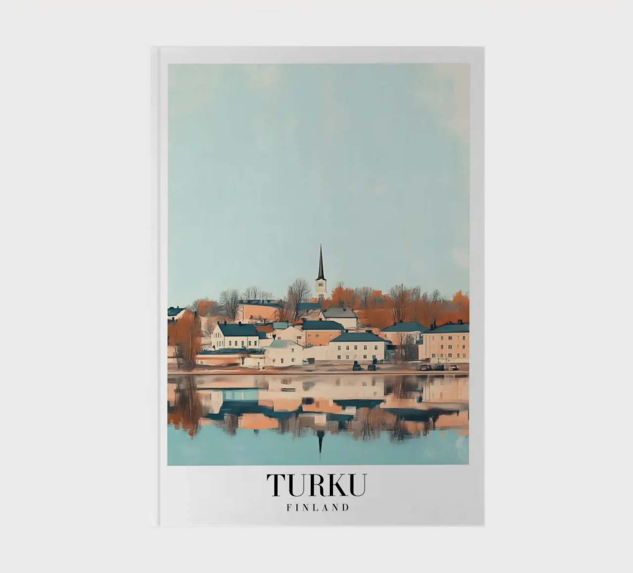 Turku Finland Riverside Art Print - Nordic Charm notebook by homdeco